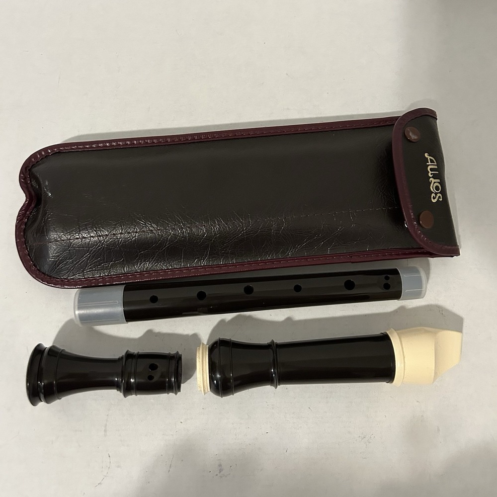 Vintage AULOS TENOR RECORDER Model 311-E - Brown In Soft Case - Made in Japan